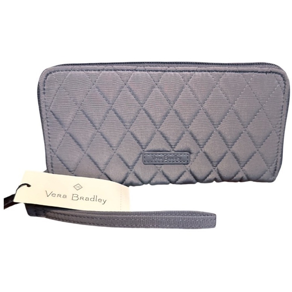 Vera Bradley Audrey Accordion Wallet Gray Quilted Microfiber Wristlet NWT - Picture 2 of 3